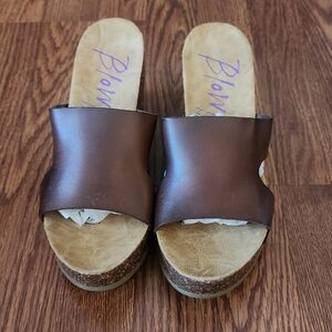 Blowfish Brown Leather Slide Clog Sandals